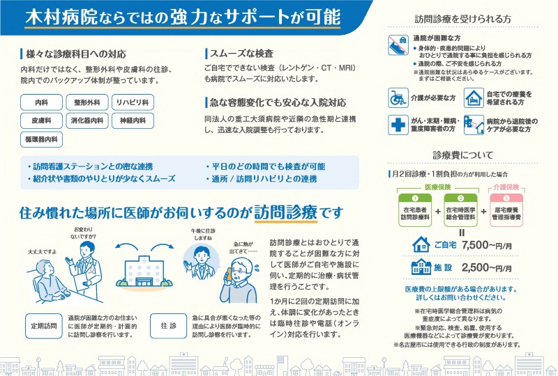 木村病院の訪問診療パンフレット（表）